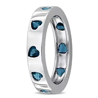 London Blue Topaz Ring Sterling Silver