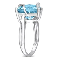 Sky Blue & White Topaz Ring Sterling Silver