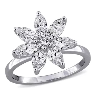 Lab Created Grown Diamond Engagement Ring 14k White Gold