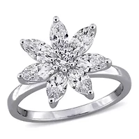Lab Created Grown Diamond Engagement Ring 14k White Gold
