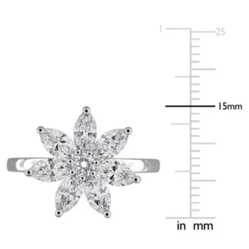 Lab Created Grown Diamond Engagement Ring 14k White Gold