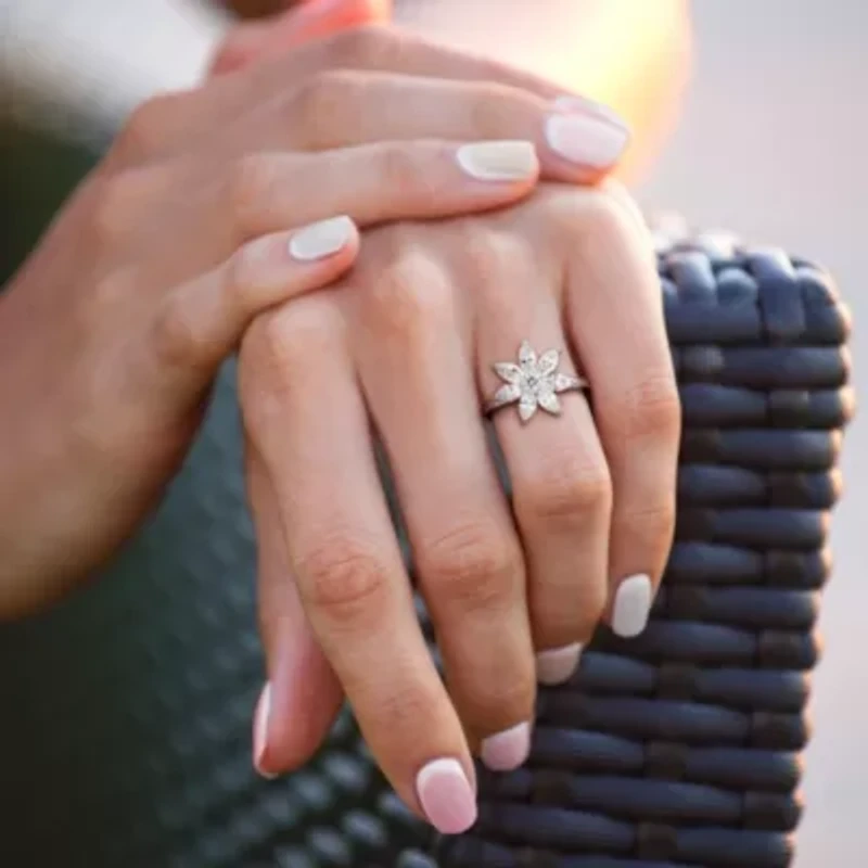 Lab Created Grown Diamond Engagement Ring 14k White Gold