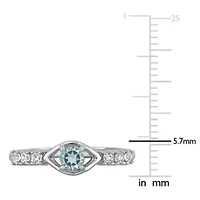 Lab Created Sky Blue Topaz & White Sapphire Ring Sterling Silver