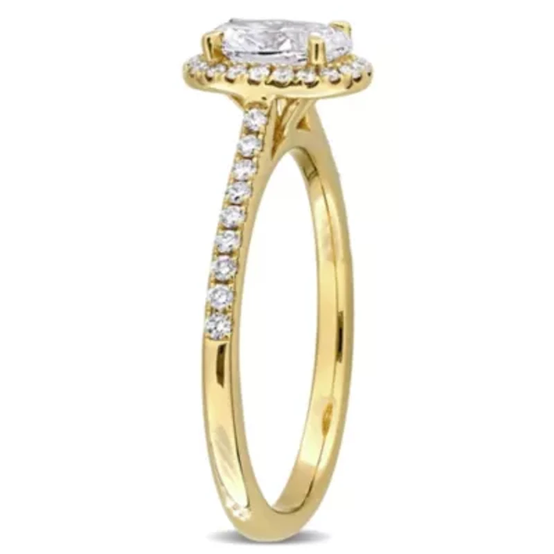 Lab Created Grown Diamonds Engagement Ring 14k Yellow Gold