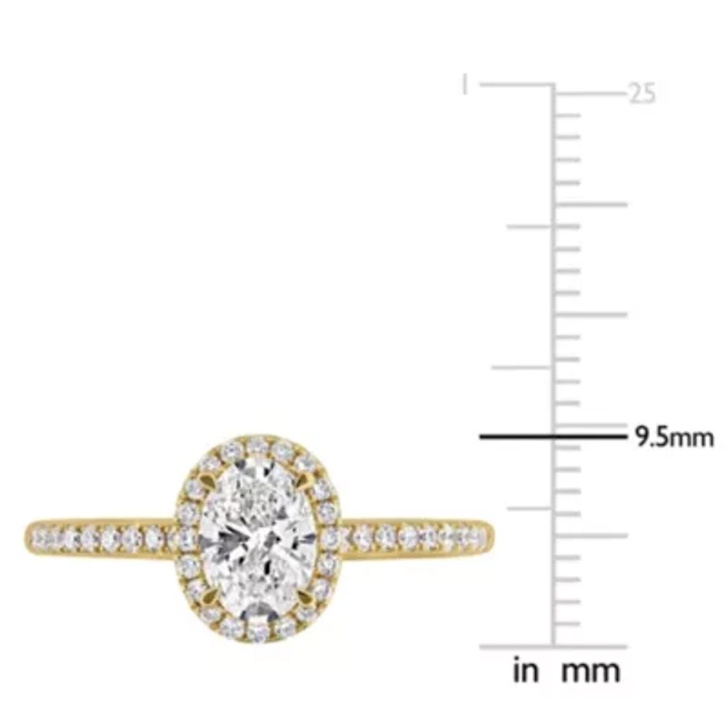 Lab Created Grown Diamonds Engagement Ring 14k Yellow Gold