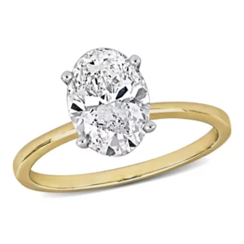 Lab Created Grown Diamond Engagement Ring 14k Yellow Gold