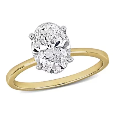 Lab Created Grown Diamond Engagement Ring 14k Yellow Gold