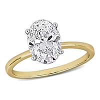 Lab Created Grown Diamond Engagement Ring 14k Yellow Gold