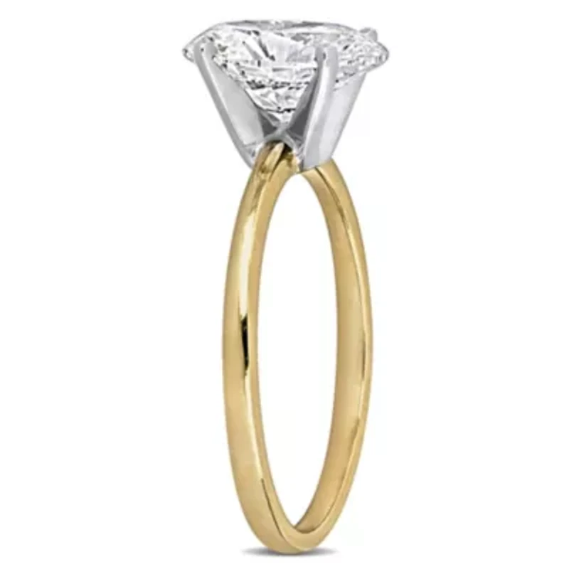Lab Created Grown Diamond Engagement Ring 14k Yellow Gold