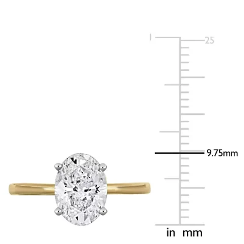 Lab Created Grown Diamond Engagement Ring 14k Yellow Gold