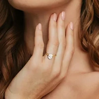 Lab Created Grown Diamond Engagement Ring 14k Yellow Gold
