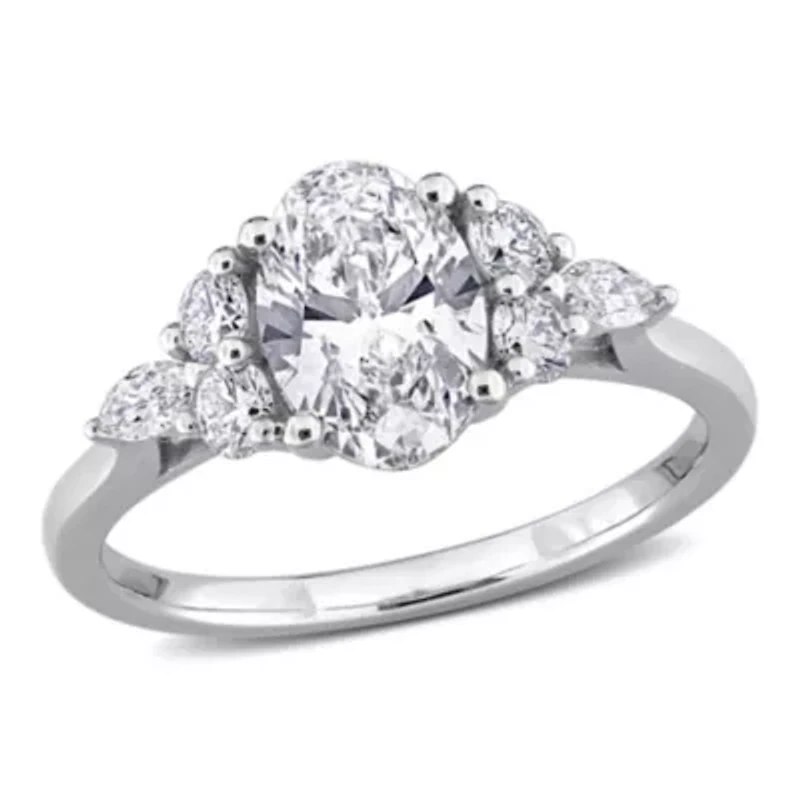 Lab Created Grown Diamonds Engagement Ring 14k White Gold