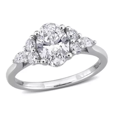 Lab Created Grown Diamonds Engagement Ring 14k White Gold