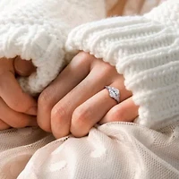 Lab Created Grown Diamonds Engagement Ring 14k White Gold