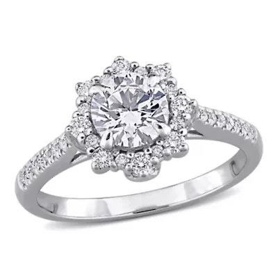 Lab Created Grown Diamond Engagement Ring 14k White Gold