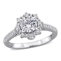 Lab Created Grown Diamond Engagement Ring 14k White Gold