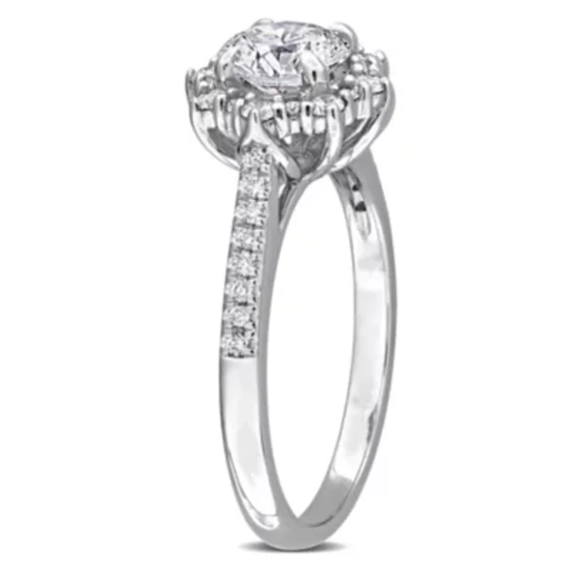 Lab Created Grown Diamond Engagement Ring 14k White Gold