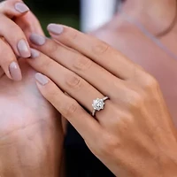 Lab Created Grown Diamond Engagement Ring 14k White Gold