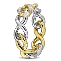 Lab Grown Diamond Ring Two Tone Silver