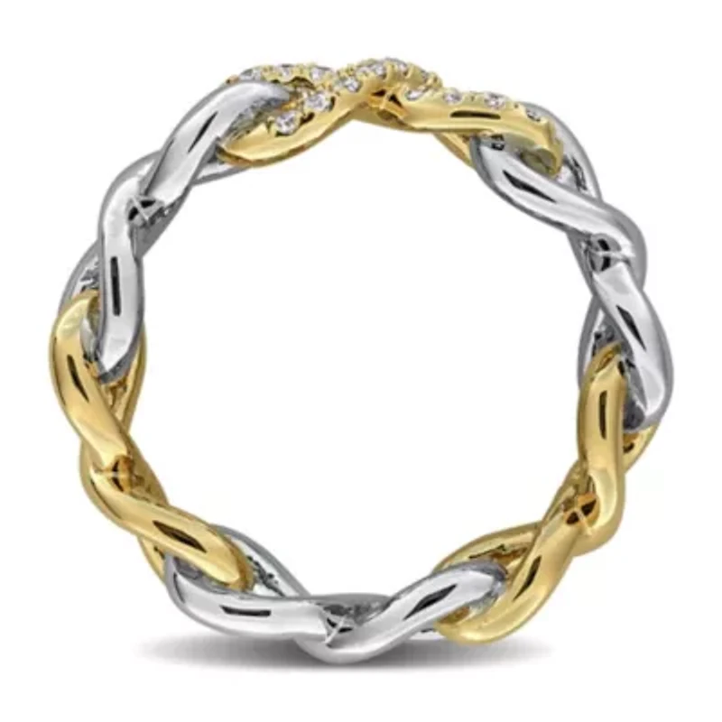 Lab Grown Diamond Ring Two Tone Silver