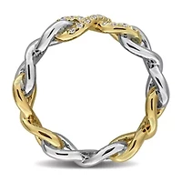 Lab Grown Diamond Ring Two Tone Silver