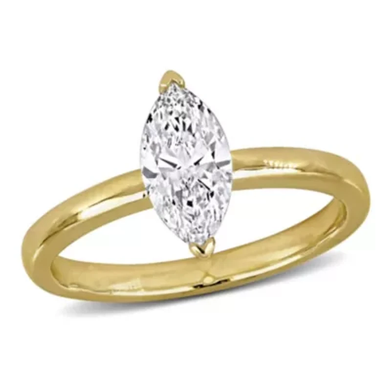 Lab Created Diamond Engagement Ring 14k Yellow Gold