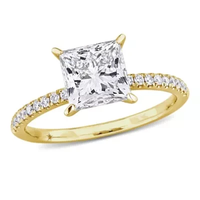 Lab Created Grown Diamonds Engagement Ring 14k Yellow Gold