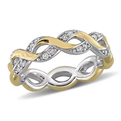 Lab Grown Diamond Ring Two-Tone Silver