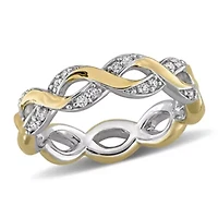 Lab Grown Diamond Ring Two-Tone Silver