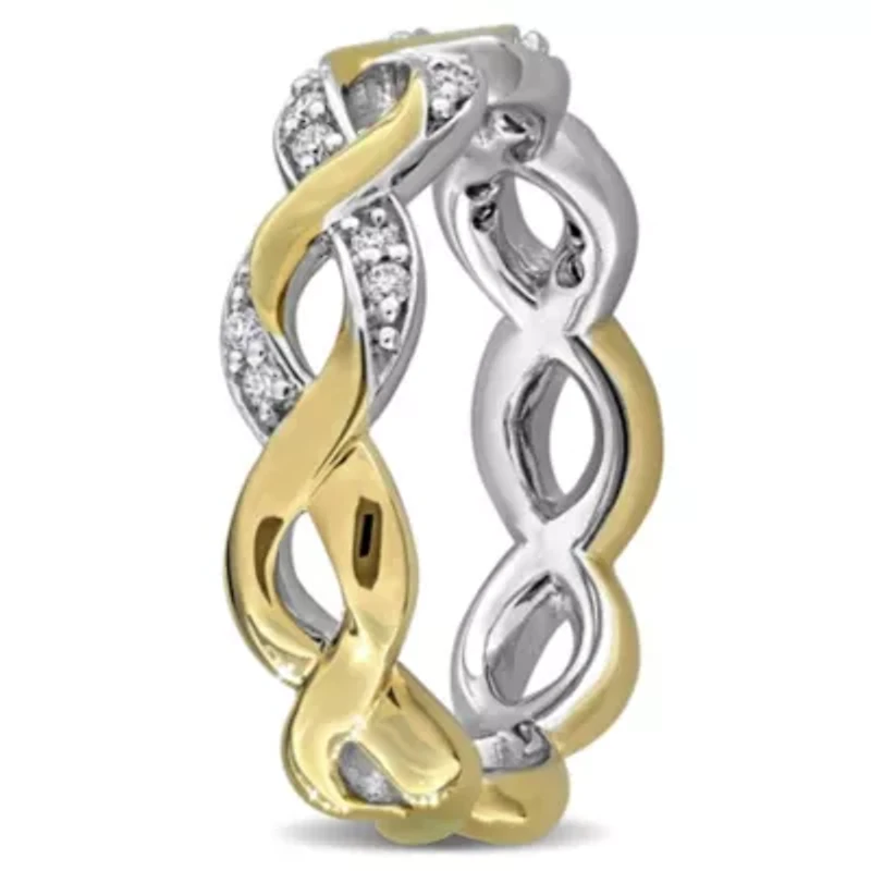 Lab Grown Diamond Ring Two-Tone Silver