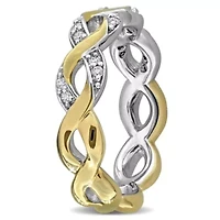 Lab Grown Diamond Ring Two-Tone Silver