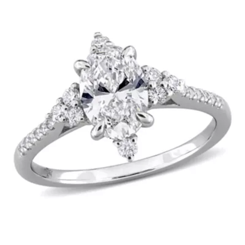 Lab Created Grown Diamonds Engagement Ring 14k White Gold