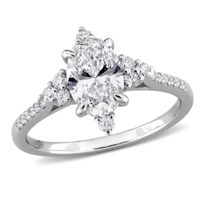 Lab Created Grown Diamonds Engagement Ring 14k White Gold