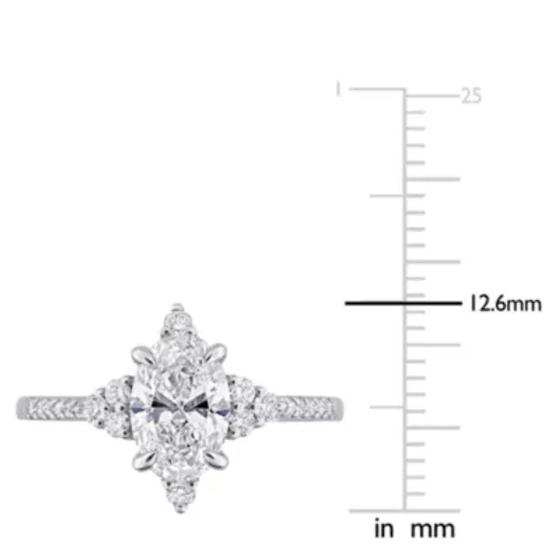 Lab Created Grown Diamonds Engagement Ring 14k White Gold