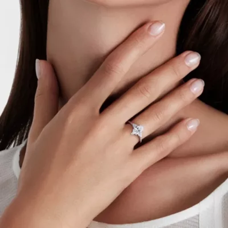 Lab Created Grown Diamonds Engagement Ring 14k White Gold