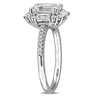 Lab Created White Moissanite Ring Sterling Silver