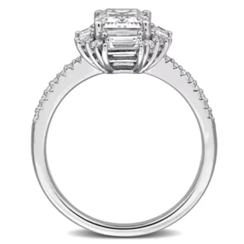 Lab Created White Moissanite Ring Sterling Silver