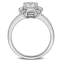 Lab Created White Moissanite Ring Sterling Silver