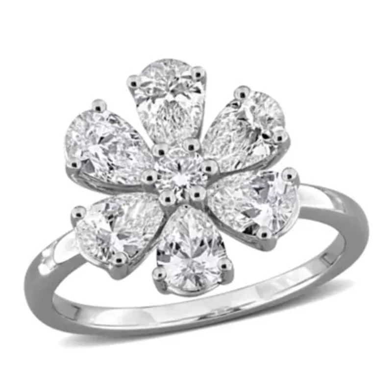 Lab Created Grown Diamonds Engagement Ring 14k White Gold