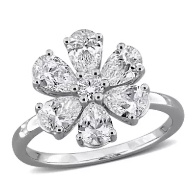 Lab Created Grown Diamonds Engagement Ring 14k White Gold