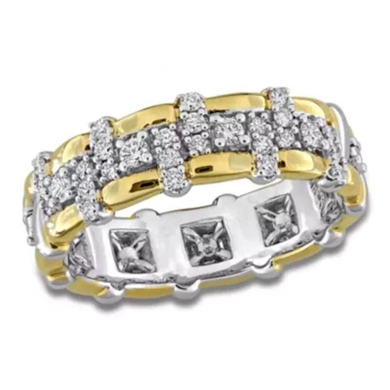 Lab Grown Diamond Ring Two Tone Silver