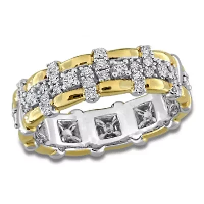 Lab Grown Diamond Ring Two Tone Silver