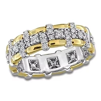 Lab Grown Diamond Ring Two Tone Silver