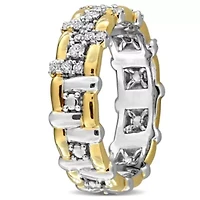 Lab Grown Diamond Ring Two Tone Silver