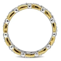 Lab Grown Diamond Ring Two Tone Silver