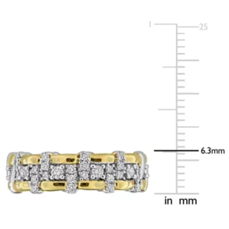 Lab Grown Diamond Ring Two Tone Silver