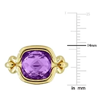 Amethyst Ring Yellow Plated Sterling Silver