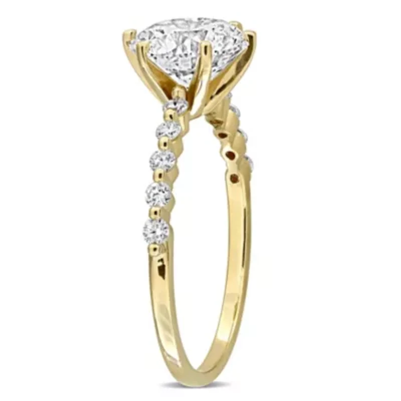 Lab Created Grown Diamond Engagement Ring 14k Yellow Gold
