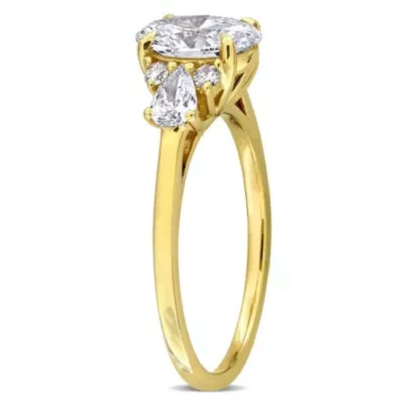 Lab Created Grown Diamonds Engagement Ring 14k Yellow Gold
