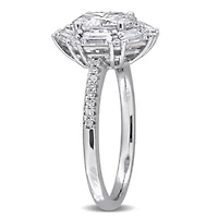 Lab Created White Moissanite Ring Sterling Silver